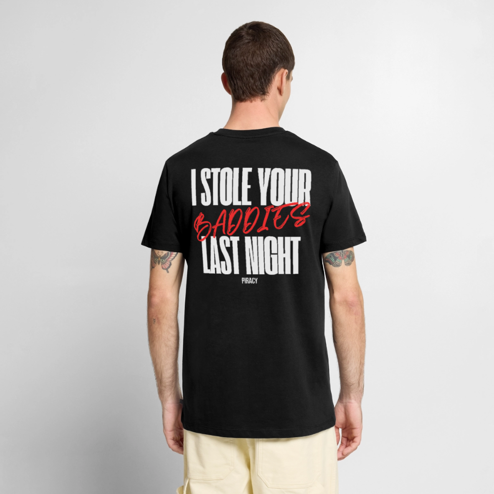 T-shirt I STOLE YOUR BADDIES LAST NIGHT - ROUGE - noir