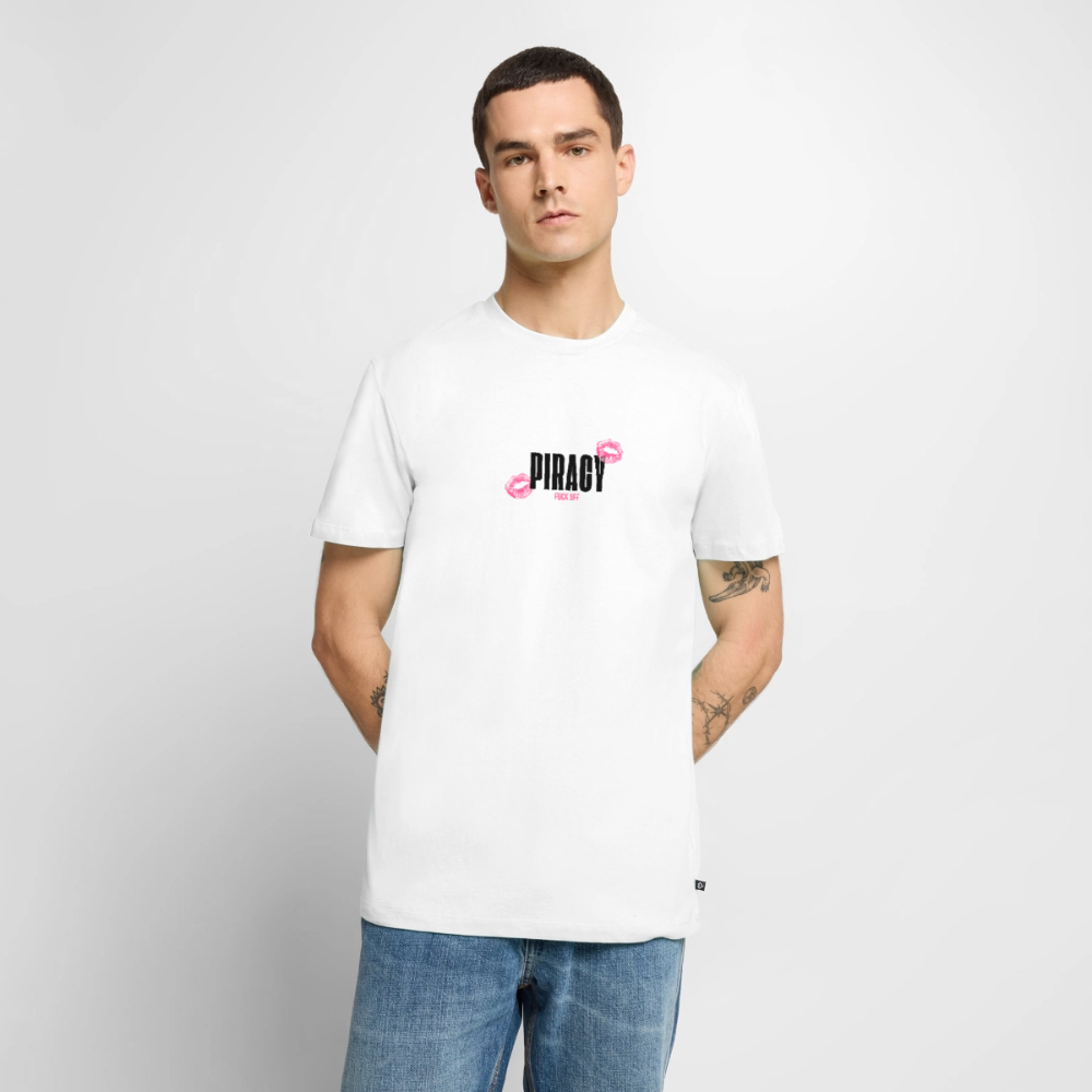 T-shirt I FOUND YOUR BOYFRIEND IN MY DM - ROSE - blanc